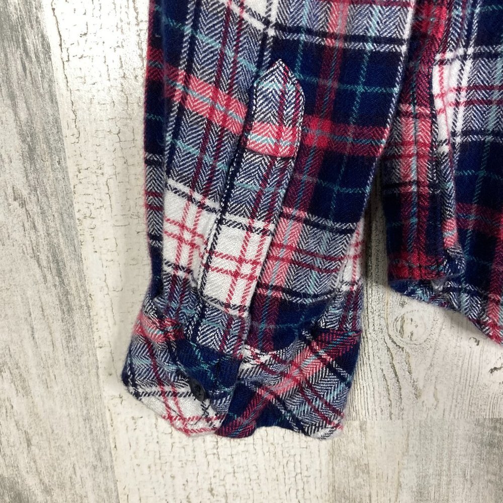 Beach Lunch Lounge Plaid Flannel Shirt Size M - Picture 5 of 8